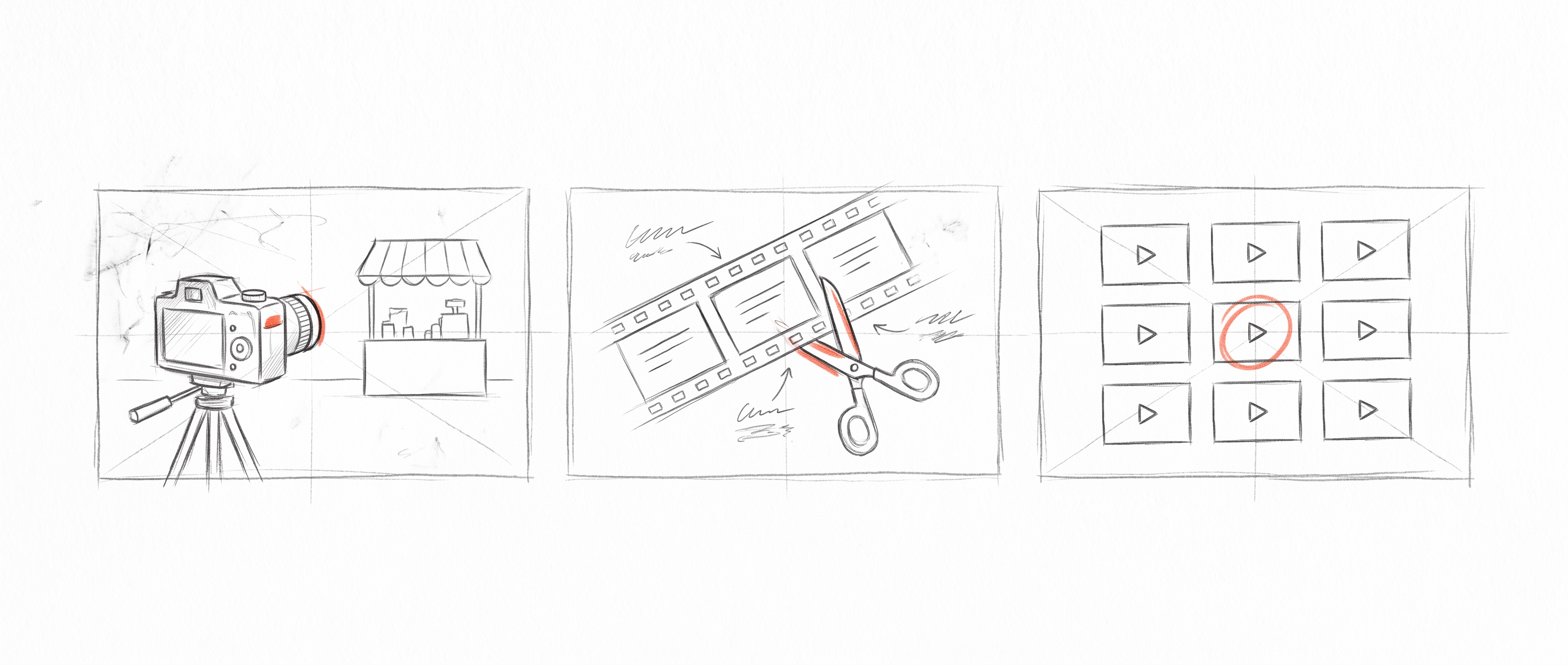 content story, hand-drawn storyboard