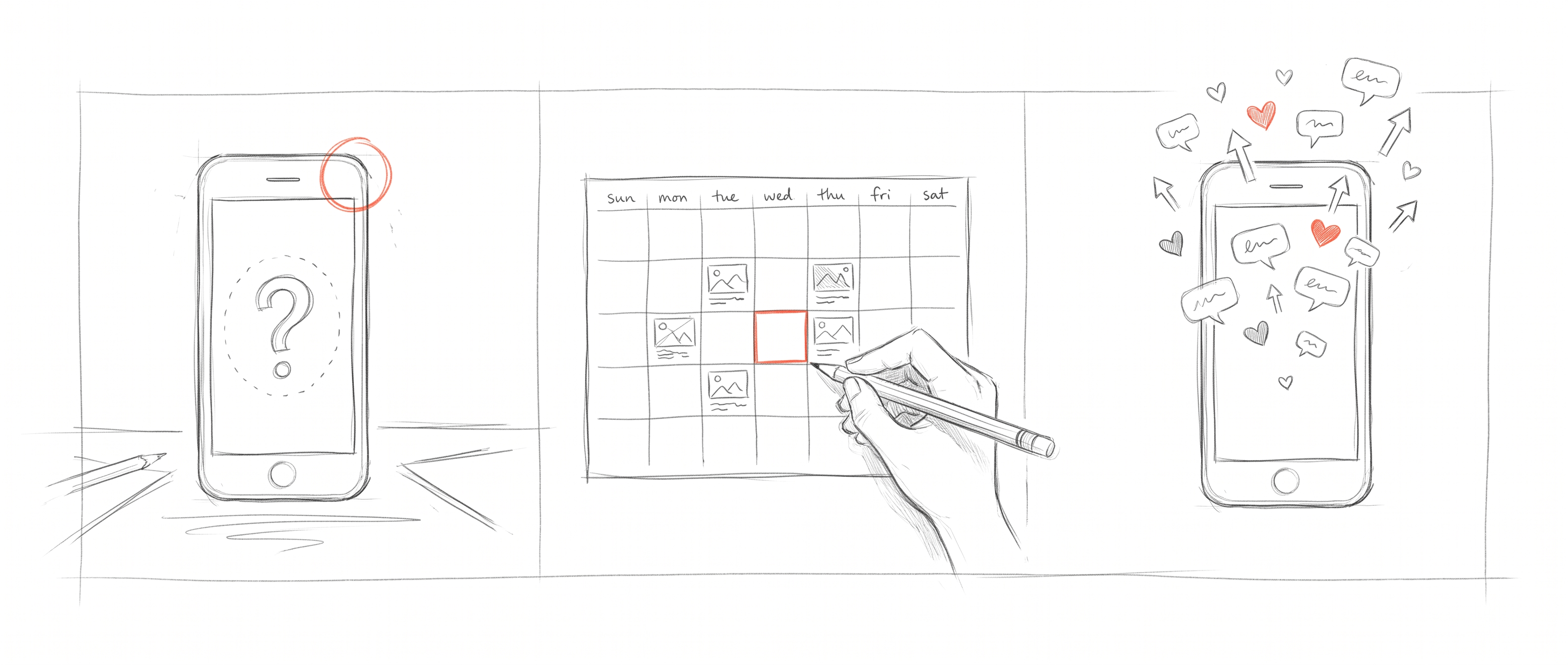 social story, hand-drawn storyboard